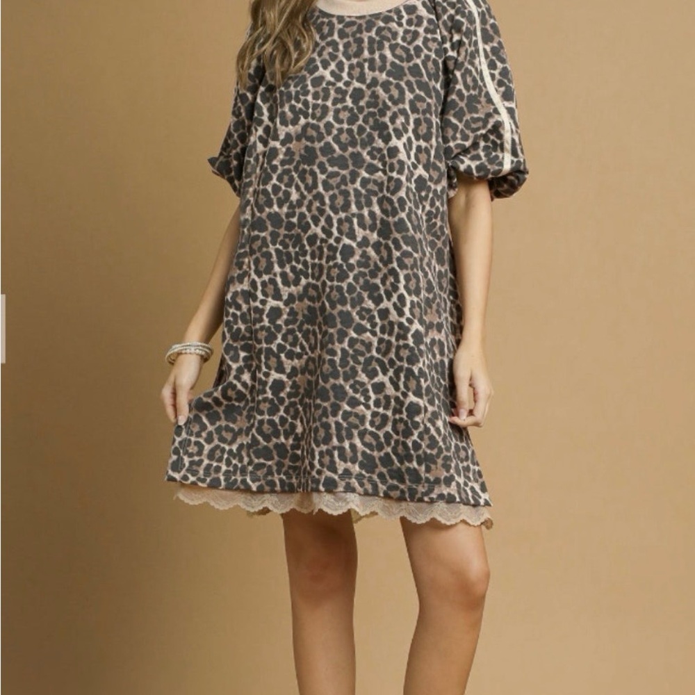 Umgee Animal Print Mini Dress